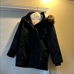Free Country Black Jacket with Faux Fur Hood